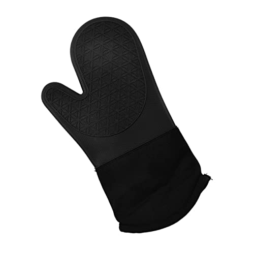 STOBAZA Thickened Silicone Oven Mitts Heat Resistant Microwave Gloves for Cooking Non Slip Grip Kitchen Essential for Baking Grilling and Handling Hot Dishes