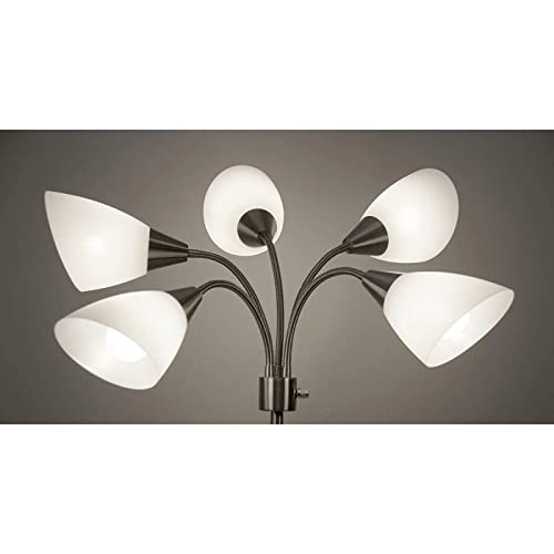 Adesso 7205-22 Multi-White Shade Floor Lamp, Adjustable Gooseneck Arms thumb #4