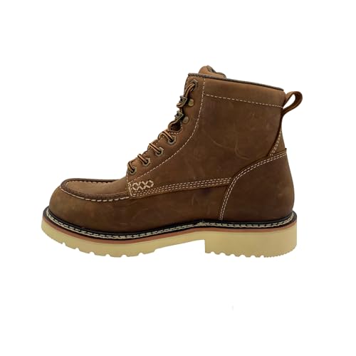 Ad Tec Men’s Apex 6” Soft Moc Toe Work Boot - 9190, ASTM F3445-21(SR), F2892-18 (EH) Certified, Full-Grain Leather, Whiskey Brown, 9 M2