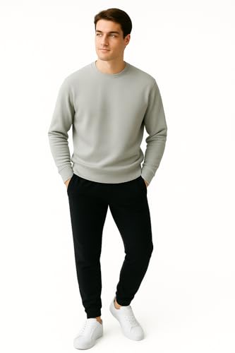 Conjunto Moletom Masculino Casual Esportivo Blusa com Calça Jogger (Cinza, M)