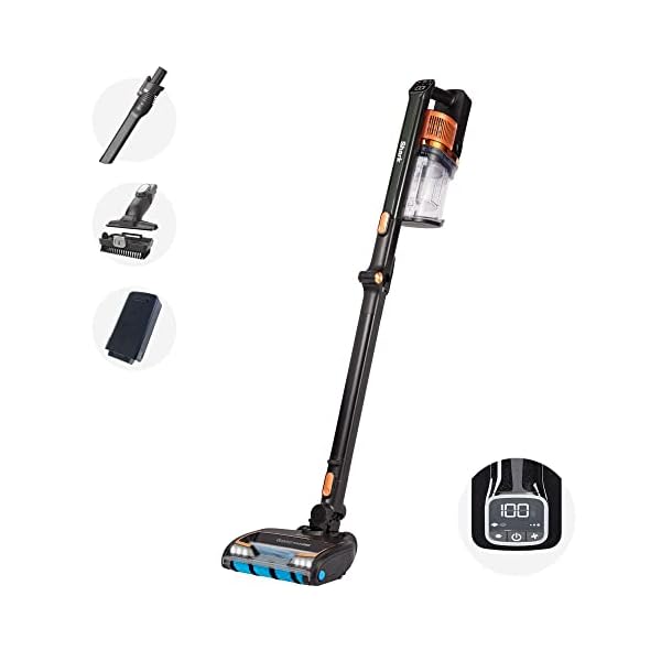 Shark Cordless Stick Vacuum Cleaner with Anti Hair Wrap, 60 Minute Run Time Battery, Flexible DuoClean Vacuum Cleaner with Multi-Surface & Crevice Tools, Black & Copper IZ300UK