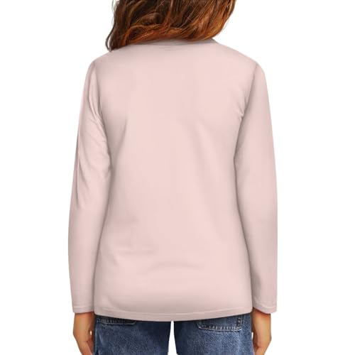 Image of Long Sleeve Shirts for Girls Casual Crewneck Tops Fall Winter Outfits for 3-16 Years Old