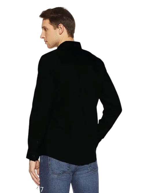 Image of Mahima Ethnic Centre's Men's Solid Formal Shirt Cotton Slim Fit Business Casual Button Down