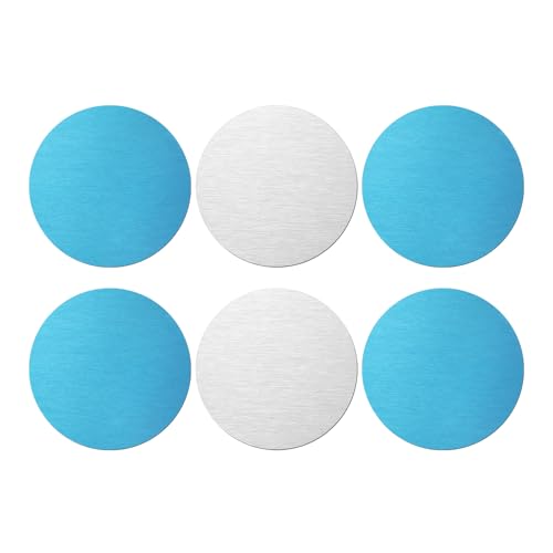 BOXOB 6pcs Under Cabinet Lights Magnetic Sticky, Metal Replacement Magnetic Strips with Adhesive Backing Magnet Lights Strip for Magnetic LED Lights & Under Counter Lights (Round)