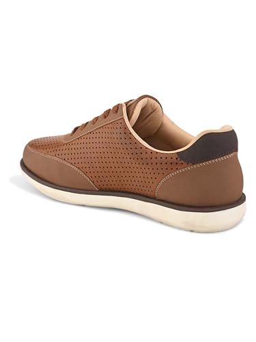 Image of San Frissco Men's Perforated Sneaker Casual Lace-Up Shoes | Soft Cushioned Footbed with TPR Sole | Comfortable and Trendy Casual Shoes for Office and College