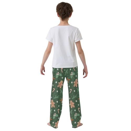 Boys' Pants Christmas Gingerbread Tree Gifts Long Bottoms Jogger Pants Elastic Waist Trousers with Pockets S-XL3