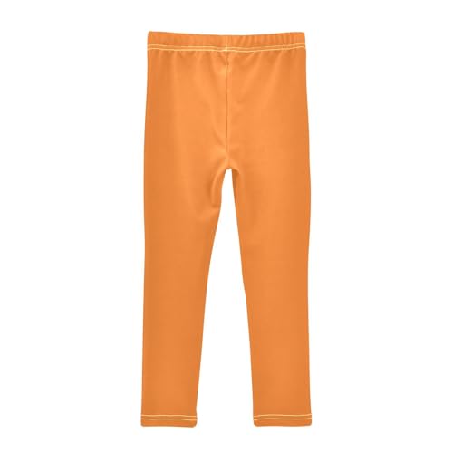 DOMIKING Safety Orange Girl's Leggings Pants Kids' Yoga Pants Stretchy Athletic Leggings Bottoms 4 Years2