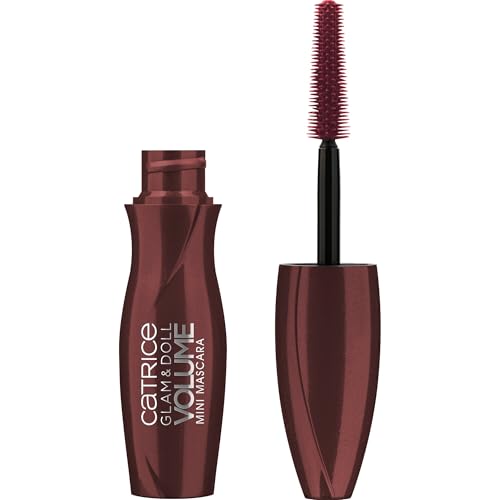Catrice ETERNAL RED Glam & Doll Volume Mini Mascara, Nr. C01, Rot, volumengebend, definierend, verlängernd, matt, vegan, Nanopartikel frei, ohne Parfüm, ölfrei, 1er Pack (5.5ml)