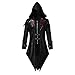 Produktbild Mensera Herren Jacke Assassins Creed Kostüm Vintage Mittelalter Gothic Lederjacke Gewand Hoodie Umhang Verkleidung für Festival Karneval Fasching Cosplay Party Köln Game Show