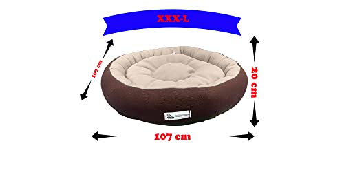 Image of Premium Xxxl Size Dog Bed For Medium Dogs And Puppies Anti Skid Bottom Washable Orthopedic Big Dog /Cat Beds Cream /Brown, Polyester