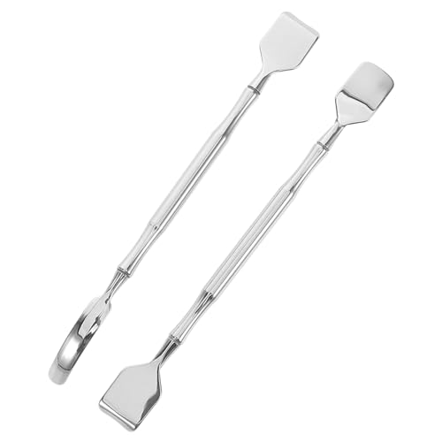 Outanaya 2pcs Stainless Steel Makeup Spatulas for Gentle Facial Cleansing Massage Dual Purpose Face Scrubber Ergonomic Design for All Skin