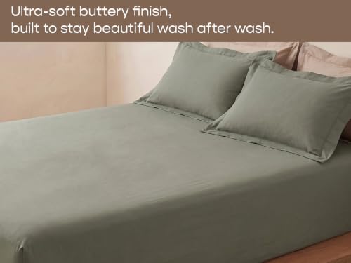 Image of SleepyCat 300 TC Cotton-Soft Microfiber Bedsheet with 2 Pillowcases|Wrinkle-Free|300 TC Plain Weave|No Creases, No Shrinkage|No Colour Fading|150 GSM|Mustard|Fits Mattress Upto 8 Inches|Double