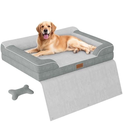 Extra Large Dog Bed, Orthopedic Pet Bed with Cooling Gel Memory F...