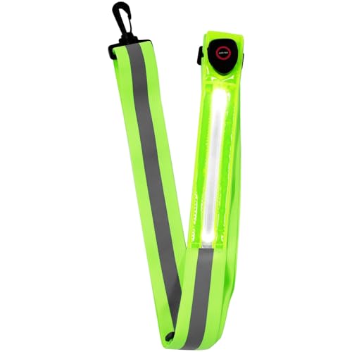 TOYANDONA Cinturón de Reflectante Ajustable con Luces LED para Correr y Bicicleta de Alta Visibilidad para Actividades