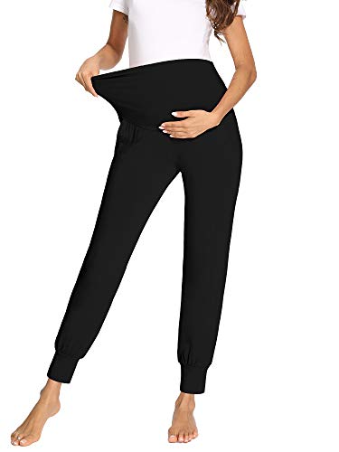 fitglam Women's Maternity Pants Over Belly Lounge Pajamas Clothes Pregnancy Must Haves Joggers with Pockets2