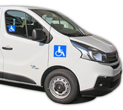 Autocollant handicapé pour voiture et accès de maison format carré 40 cm