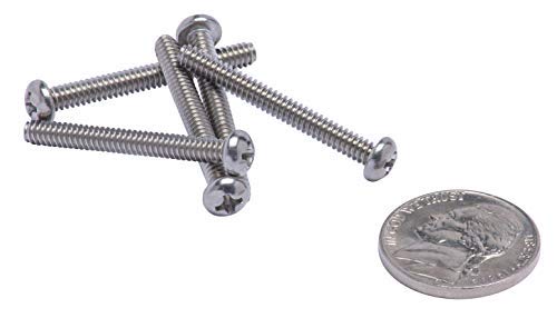 #6-32 X 1-1/4" Stainless Phillips Round Head Machine Screw, (100pc), Coarse Thread, 18-8 (304) Stainless Steel, by Bolt Dropper