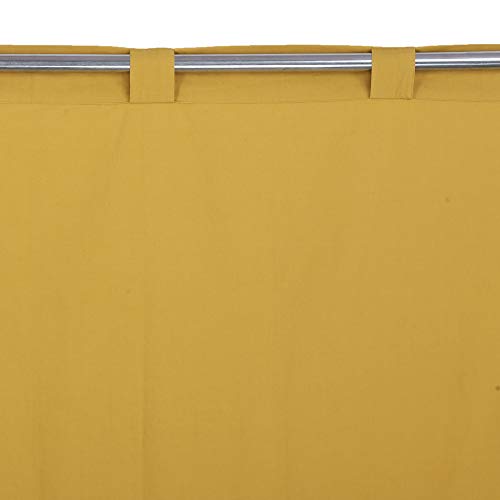 Image of LINENWALAS Cotton Curtains Set of 2, Door Curtains for Home Decor, Hangs Elegantly with Back Loops (4.5ft x 7 ft,Mustard)