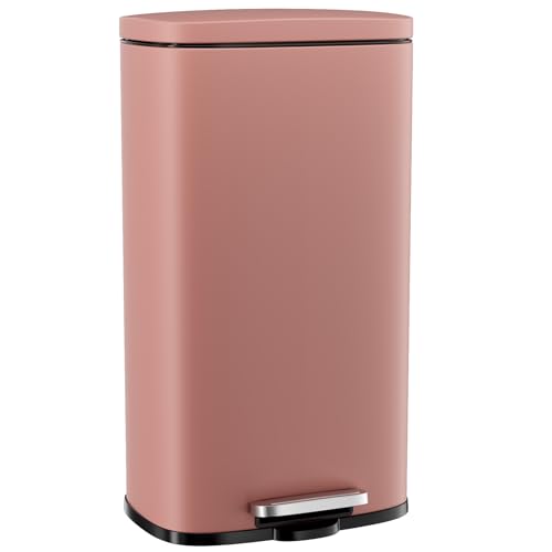 Arlopu 8/13.2 Gallon Step Trash Can, Stainless Steel Garbage Bin, Soft-Close Rubbish Bin with...