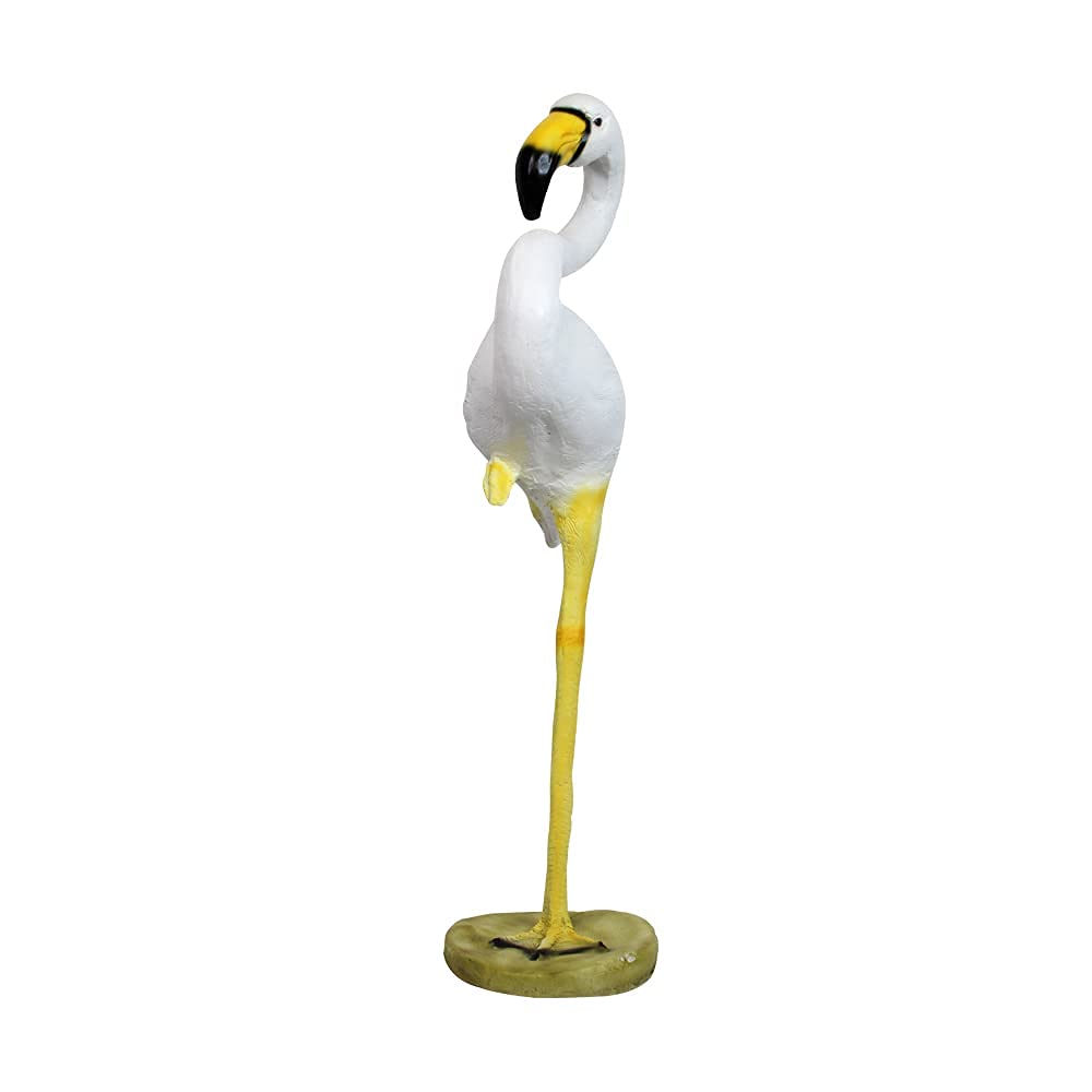 The Decorshed (Unbreakable 32'' Inches White Flamingo for Garden Decor, Garden Statue, Single Leg Flamingo for Garden
