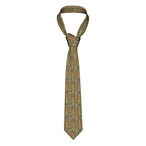 HITOXI Corbata para hombre, elegante corbata de seda con estampado elegante, corbata de moda para hombre, accesorios de traje para marido e hijo, diseño étnico tradicional hawaiano Cover