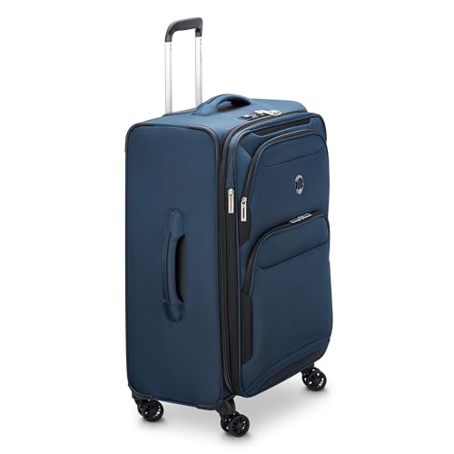 DELSEY PARIS Sky Max 2.0 Softside Expandable Luggage with Spinner Wheels, Blue, Checked-Medium, 24 Inch4