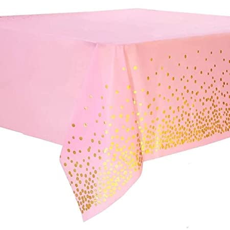 PartyToko Table Cover for Birthday Pink Birthday for Girl Table Cover for All Birthday Events 1 Pcs