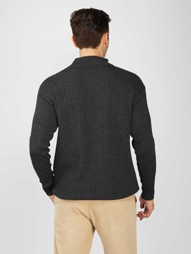 Image of LOQUE Men's Wool Blend Selection Sweater Half Zip High Neck Pullover Warm Casual Winter Wear for Office and Travel