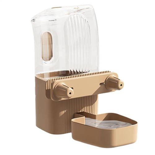 ZQTUMM ケージ用の自動ドッグフィーダー、ハング可能なドッグフードディスペンサー | ケージマウントフードボトルウォーターボウル | 子犬と子猫のためのペット用品、取り外し可能な犬小屋給餌ステーション