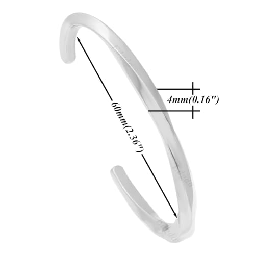 Fashion Stainless Steel Irregular Twist Open Cuff Bracelet2