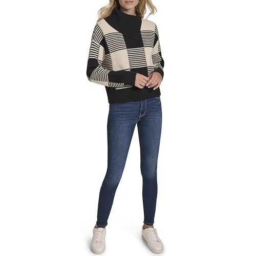 Nautica Women's Buffalo Check Warm Cowl Neck Pullover