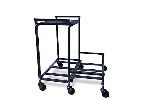 Image of IRON LANDS Double Battery Heavy Metal Inverter Trolley UPS Stand with Wheels for Home and Office - Cabinet with Shelf