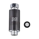 Hydroelectric LED Shower Head With Water Temperature Display, Real-Time Thermometer For Baby Bath Safety, 3 Color Indicator, G1/2 Standard Interface, Black Silver