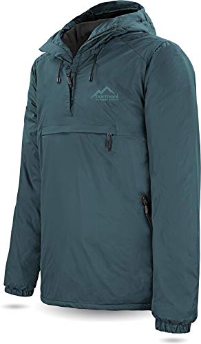 normani Wasserdichter Windbreaker mit Fleecefutter bis -20°C Winter-Anorak gefüttert für Damen und Herren von S-4XL - 11.000 mm Wassersäule Dunkelblau L/52