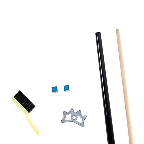 Barrington Billiards 24-Piece Pool Table Kit with 57 Inch 2-Piece Cue Sticks, 16-Piece 2 1/4 Inch Billiard Ball Set, Triangle Rack, Bridge Stick, Rail Brush, Chalk, Complete Billiards Accessories Set