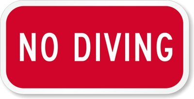 Cartel metálico SmartSign 6 x 12 pulg No Diving miniatura 1