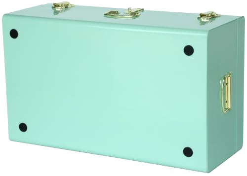 Image of Vixdonos Large Metal Trunk Decorative Storage Box College Dorm Chest with Handle