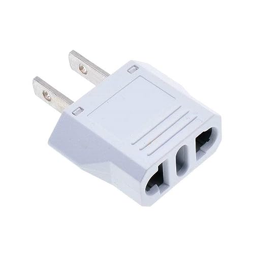 2 Pack of ALINNA US Plug Adapter, EU AU CN to US America Travel Plug Adapter AC Outlet Power Converter White2
