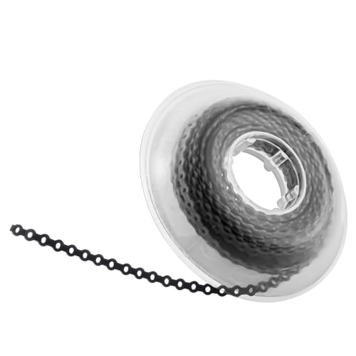JMU Orthodontic Rubber Chains, Dental Elastic Rubber Band Power Chains for Braces, 15Feet/ Roll, Long, Black