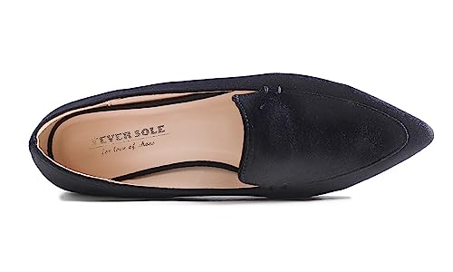 Image of FEVERSOLE Women's Loafer Flat Pointed Deco Low Heel Fashion Slip On Dress Driving Office Shoes