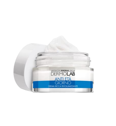 DERMOLAB Crema facial hidratante y revitalizante para pieles secas de efecto suavizante, crema para la cara con ácido hialurónico y Ultra Filling Spheres, suave, no grasa y de uso diario, 50 ml