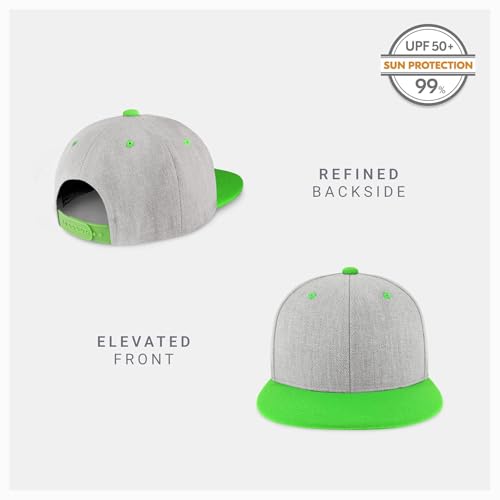 Image of CHOK.LIDS Flat Bill Visor Classic Snapback Hat Blank Adjustable Brim High Top End Trendy Color Style Plain Tone Baseball Cap