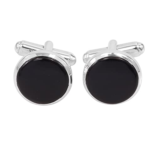 Black Onyx Stone Cufflinks Jewelry for Men 925 Sterling Silver, Cuff Links for Wedding Party Unique Gift
