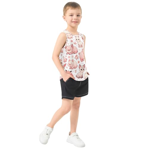 susiyo Cute Cartoon Fox Animals Boys Sleeveless Tank Top Girls Athletic T Shirt4
