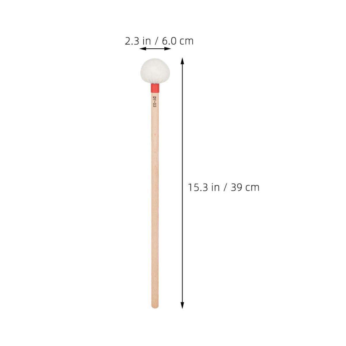 ERINGOGO 4 Pièces Maillets Timbales Feutre Blanc Manche Bois Rouge Baguettes Percussion Orchestral pour Orchestres et Groupes Scolaires