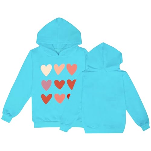 Toddler Baby Boy Girl Casual Hoodie Sweatshirt Pullover Long Sleeve Hoodies Tops Kids (Light Blue, 7-8 Years)