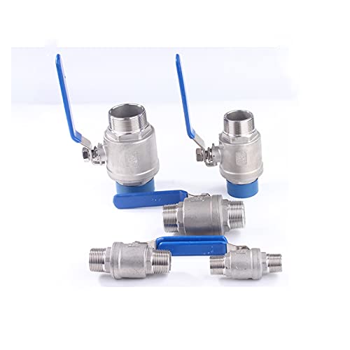 Válvula de bola parada de agua de 1/2 y 3/4 de acero inoxidable con rosca externa BSPT 3