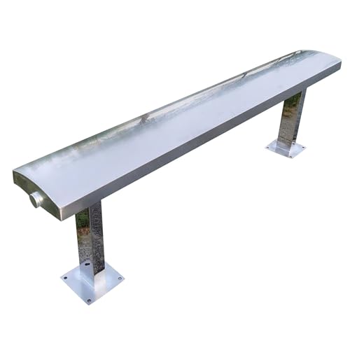 Stainless Steel Park Bench Without Backrest Outdoor Benches Weatherproof Metal Leisure Bench for Park, Residential Area, Canteen, Shopping Mall, and Home(120 * 22 * 45cm/47.2x8.66x17.7in)
