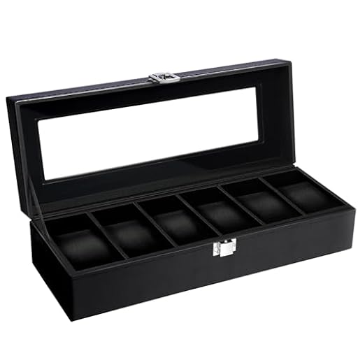 Uten Caja para Relojes Con 6 Compartimentos, Hebilla de Metal, Almohadilla Extraíble, Tapa de Vidrio, para Guardar Joyas, Cuero PU Negro, Forro Negro | Ya disponible en tu tienda friki favorita! En mundofriki.es! Uten Caja para Relojes Con 6 Compartimentos, Hebilla de Metal, Almohadilla Extraíble, Tapa de Vidrio, para Guardar Joyas, Cuero PU Negro, Forro Negro | Ya disponible en tu tienda friki favorita! En mundofriki.es!