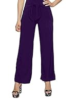 PATRORNA Womens Plus Size Relaxed Fit Culottes Trousers (PT8A36_Purple_5XL)
